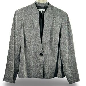 Jones Studio Separates Tweed 1-Button Blazer Plus Size 20W Career Office Neutral